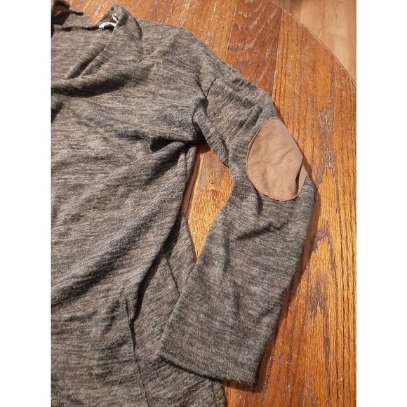 Medium Reborn J Black Grey Long Sleeve Open Front Cardigan Sweater Jacket - Picture 3 of 3